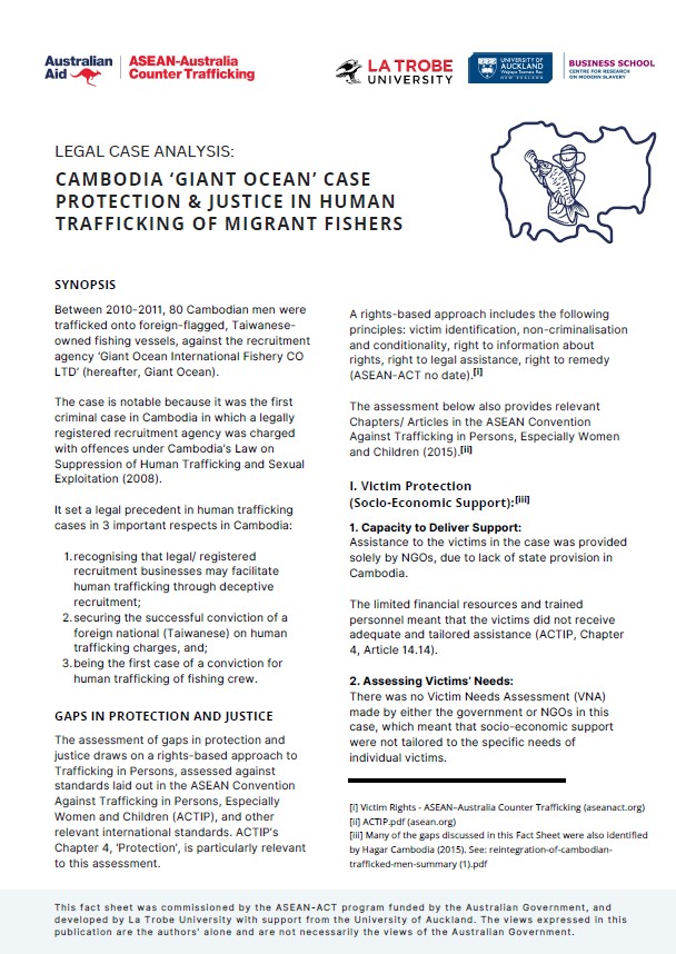 តារាងការពិតរបស់ La Trobe សម្រាប់ការវិភាគករណីនៅកម្ពុជា